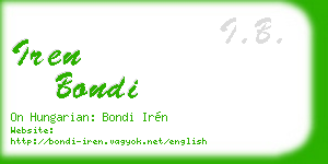 iren bondi business card