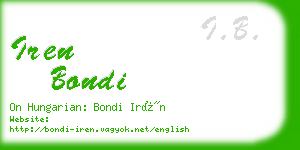 iren bondi business card